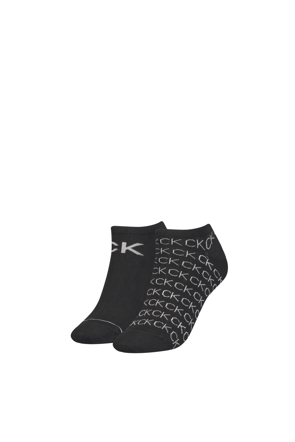Calvin Klein mens Casual Men's Liner Socks 2 pack Sneaker, Black, 39/42