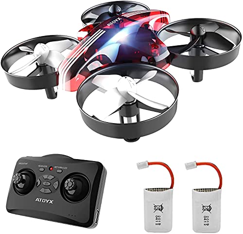 ATOYX Mini Drone for Kids and Beginners RC Nano Helicopter Quadcopter Drone Toy, Altitude Hold, Headless Mode Safe and Stable Flight, 3D Flips, 2 Batteries, Great Gift Toy for Boys and Girls -Red