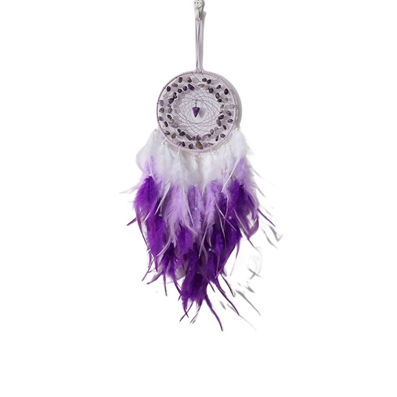 Traumfänger Feder-Traumfänger, lila Traumfänger, hängende Verzierung for Zuhause, große Innenaccessoires, Wanddekoration(Agate Catcher)