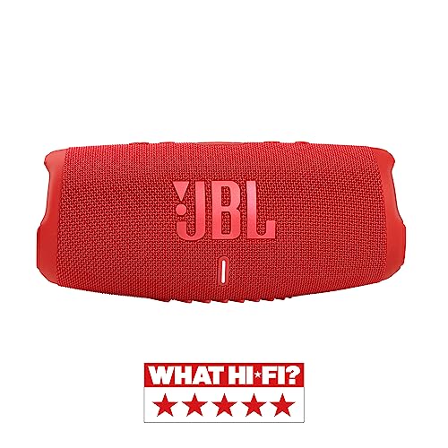 Image of JBL Charge 5, Wireless Portable Bluetooth Speaker Pro Sound, 20 Hrs Playtime, Powerful Bass Radiators, Built-in 7500mAh Powerbank, PartyBoost, IP67 Water & Dustproof (Without Mic, Red)