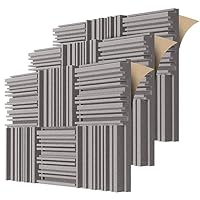 BXI Selbstklebende Akustikschaum-Paneele, 30 x 30 x 5 cm 18 Stück Breitband Schallabsorbierender Schaum, Dichte Schalldämmungspolsterung, Aufnahmestudio Schaumabsorber