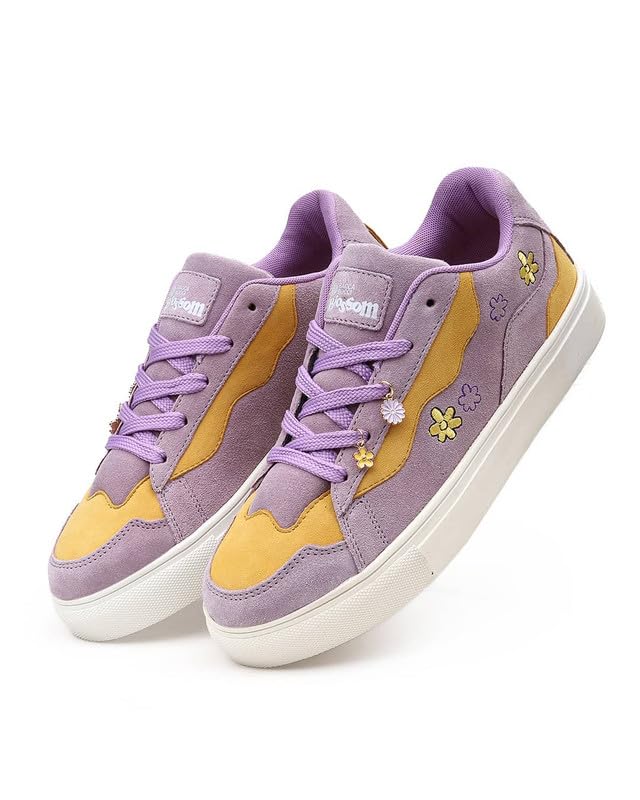 Image of Bacca Bucci Blossom Women's Sneakers - Genuine Leather Casual Shoes with Floral Accents & Metal Lace Charms | High-Energy Colorways | All-Season Comfort & Style