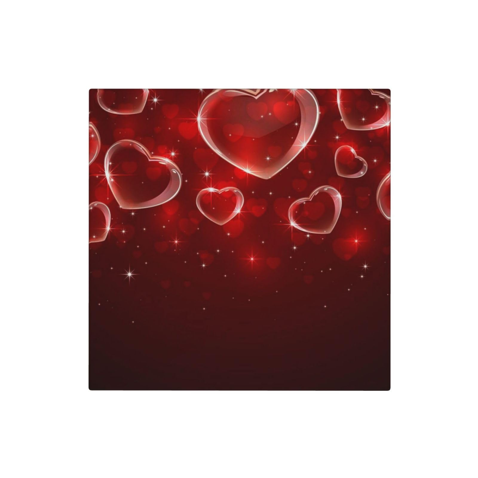 Lot de 6 dessous de verre absorbants en céramique avec base en liège Motif cœur rouge