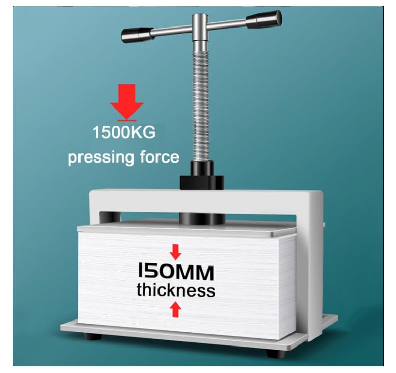 Pressa manuale per la rilegatura e l'appiattimento di documenti, con pressione di 1500 kg, ideale per attività di ufficio e rilegatura