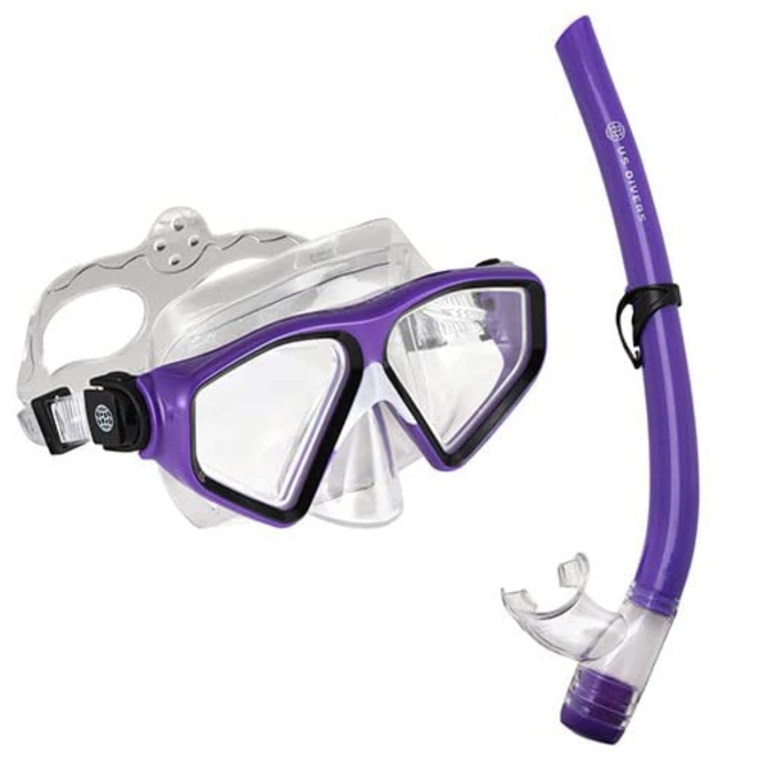 U.S.Divers Combo TIKI Kit de buceo para adultos con máscara y tubo con visión panorámica de 180°, protección UV, lentes antiempañamiento y antifugas para excursiones acuáticas y esnórquel