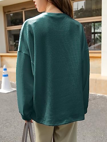 Image of Women's Waffle Button Down Neck Korean Tops for Women || Oversized t Shirts for Women || Long Sleeve Tops