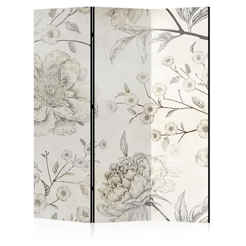 LUMASOUL Paravent intérieur Unilatéral - Separateur de Pieces - Cloison de Separation de Chambre – 135x172 cm Fleurs