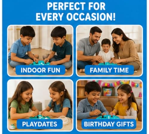 Image of POP N Play PLOT-4 Fast Strategy Board Game for Kids & Family | 2 Player Educational Thinking Game | Brain Development, Logic Building & Concentration Toy | Boys & Girls Age 3+ Years