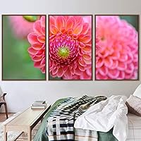 3 Piece Framed Canvas Wall Art Pink Blossom Canvas Prints Home Artwork Decoration for Living Room,Bedroom - 16