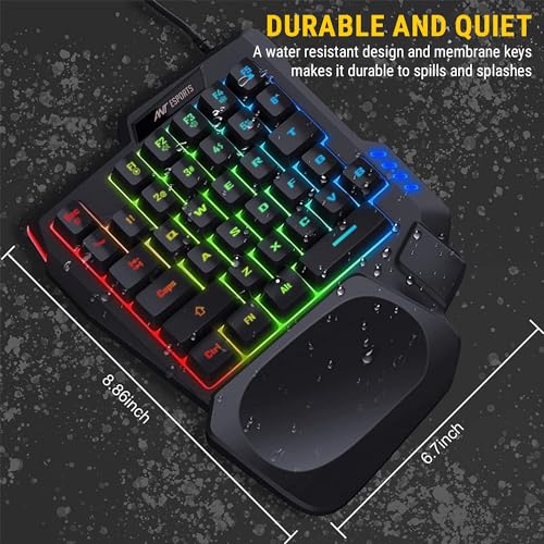 Image of Ant Esports MG401, 4 in 1 Mobile Game Combo Pack with RGB Backlit 35 Keys Mini Gaming Keyboard and Mouse, Phone Holder, Adapter with Mobile Game Converter for PubG, COD & Many FPS Games Andriod /iOS