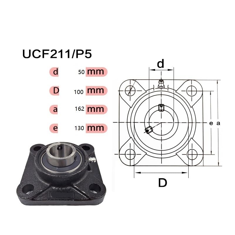 Palier auto-aligneur UCF211 P5 avec roulement sphérique et boîtier fonte