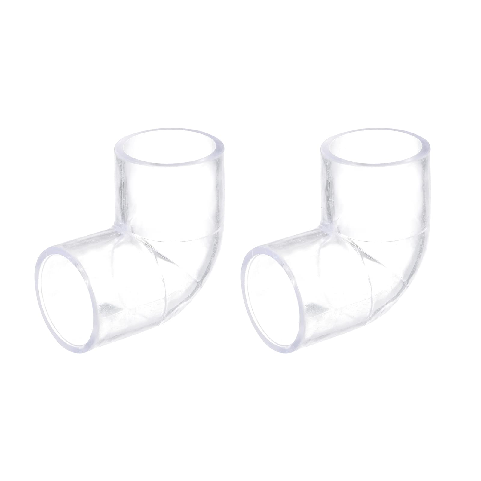 uxcell 2Pcs Clear Elbow Fitting, 25mm/0.98" 2 Way Acrylic Elbow 90 Degree L-Shaped Pipe Fitting Adapter for Connecting Water Pipes