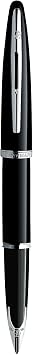 Waterman Carène Black Sea Fountain Pen | High-Gloss Black with Palladium Plated Trim | Medium Nib with Blue Ink Cartridge | Gift Box