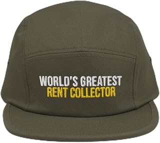 World's Greatest Rent Collector Hat (Embroidered 5-Panel Cap) Rent Collector Apparel