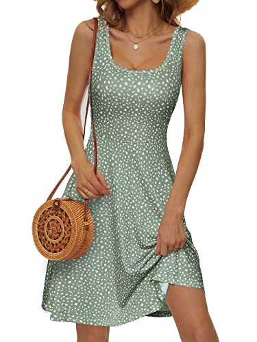Image of FENSACE Summer Dresses for Women Sleeveless Knee Length Floral Tank Dress
