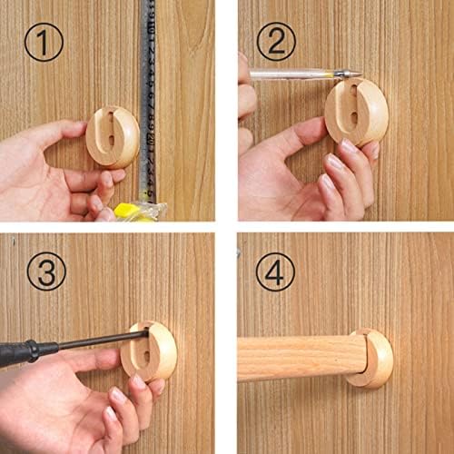 Wooden Closet Rod, Adjustable 59-Inch Wardrobe Pole for Hanging Clothes, Includes Fittings & Kits, Ideal for Shoe Cabinets & Laundry Rooms (Light Grey)