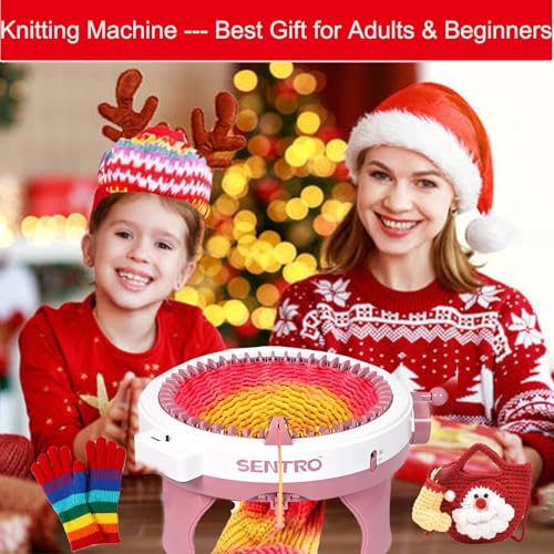 Image of Sentro Knitting Machine,Sentro 48 Needles Knitting Machine with Row Counter Automatic Circular Weaving Spinning Knitting Loom Machine Kit for Adults and Beginners for Hats /Scarf /Sweater /Kintting Toys