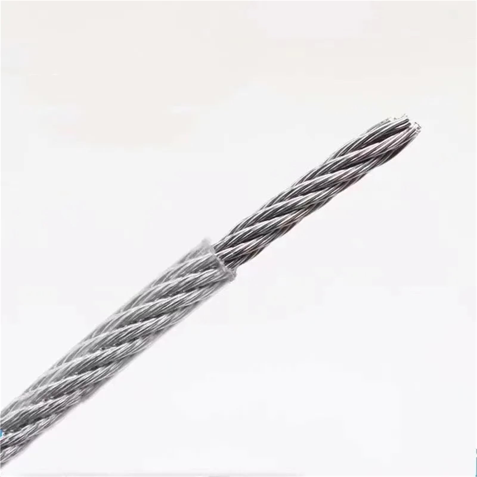 50,0 Meter PVC-beschichtetes Flexibles Stahllitzenseil, weiches Kabel, transparente Wäscheleine(2.0mm 7x7)