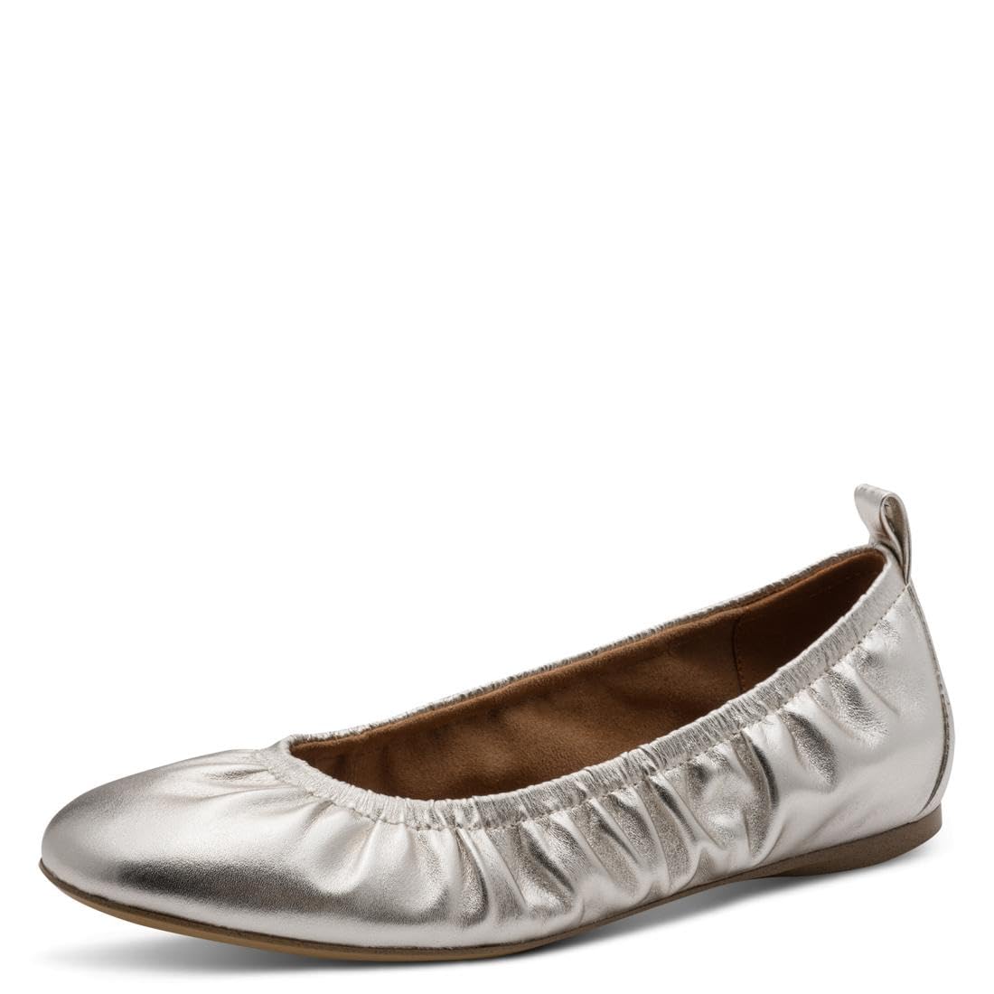 Tamaris Women's ballet flat leather flat metallic 6.5 UK