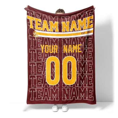 Image of ANTKING W Throw Blanket for Men Women Boy Custom Name and Number Gifts