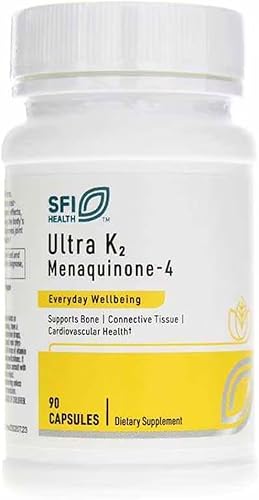 Klaire Labs SFI Health Ultra K2 Menaquinona - 4 - Suplemento de vitamina K2 con 15 mg de vitamina K2 MK4 por cápsula - Apoya la salud ósea y