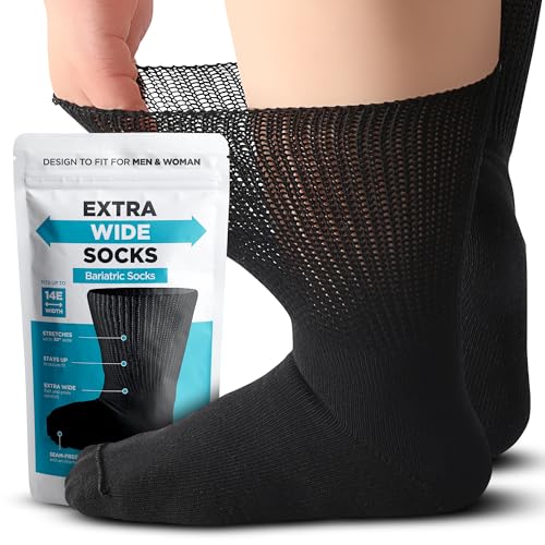 Bariatric Socks Extra Wide, Diabetic Socks for Women, Lymphedema Socks, Extra Wide Socks for Swollen Feet, Non-Binding Socks