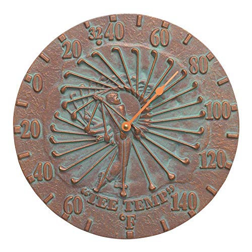 Whitehall Products 01278 Golfer 12 Indoor Outdoor Wall Thermometer In Copper Verdigris #TOP23