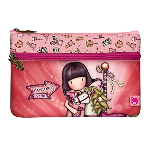 Santoro Santoro-1128GJ01 Portatodo Plano con Bolsillo Gorjuss Fairground Carousel 23,4X15,5X1,5Cm, Dibujo Animado, Multicolor, Estándar (1128GJ01)