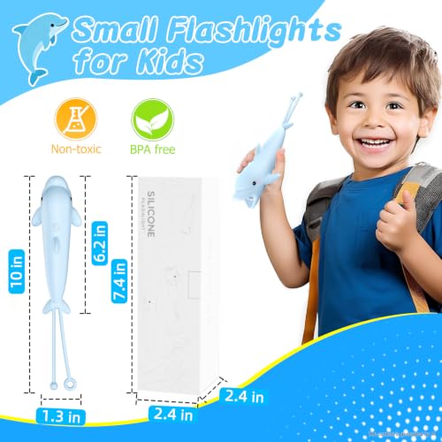 Image of Teprewes Dolphin Outdoor Flashlight Rechargeable, Led Flashlight, Fun and Lightweight Flashlight Suitable for Camping and Outdoor Exploration, Dog Walking, Birthday Gift