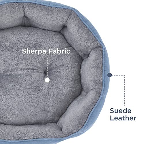 Bedsure Dog Beds for Small Dogs - Round Cat Beds for Indoor Cats, Washable Pet Bed for Puppy and Kitten with Slip-Resistant Bottom, 25 Inches, Frost Blue by Bedsure - Image 5