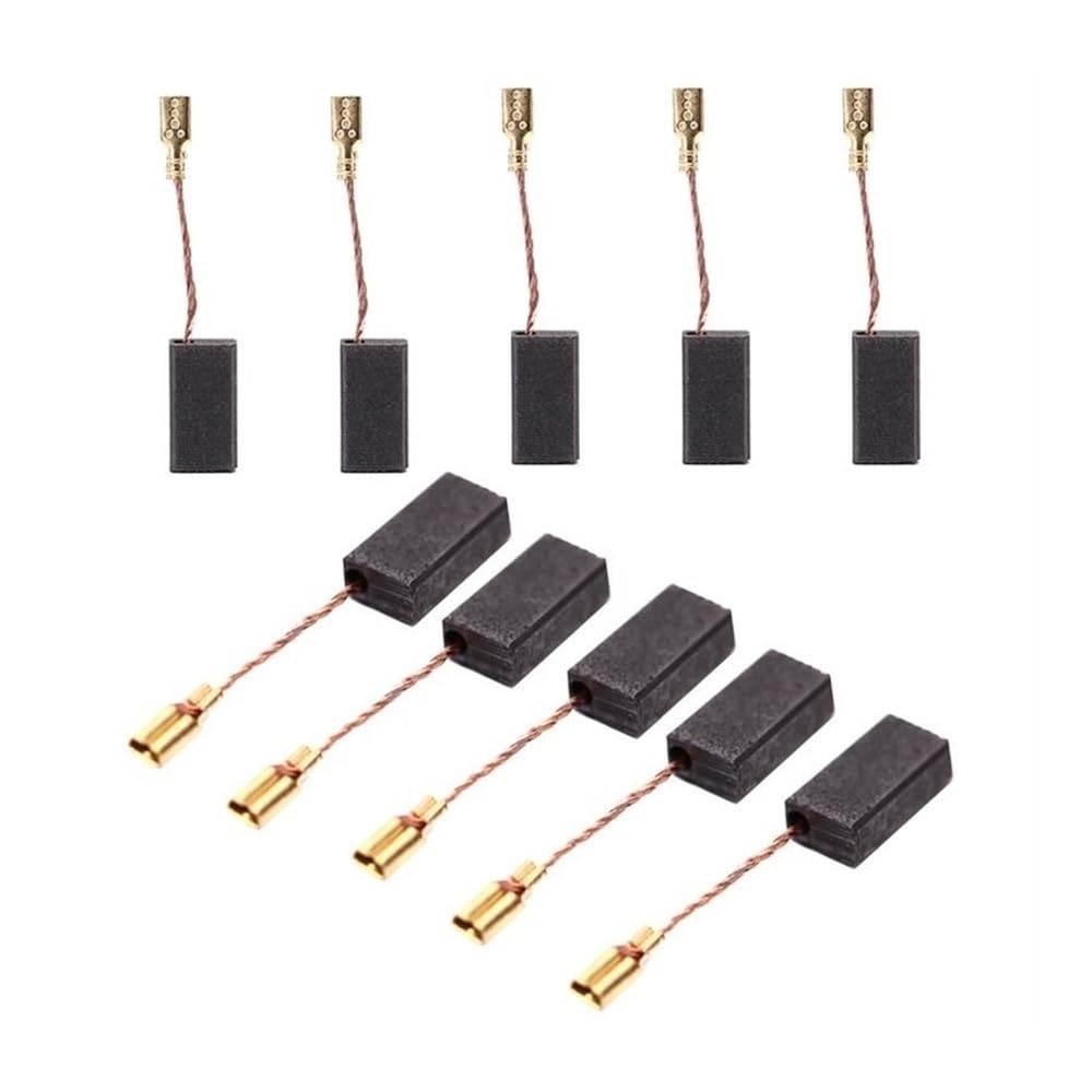 10 szt. szczotek węglowych 15 x 8 x 5 mm do młotka elektrycznego, wiertarki i szlifierki kątowej, trwałe, grafitowe, miedziane, wymienne szczotki do elektronarzędzi