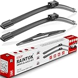 RAINTOK Windshield Wiper Blades Replacement for 2009-2017 Ford Fiesta Original Factory Quality Front Rear Wipers Blade Set for My Car - 26' 15' 12' (Pack of 3)