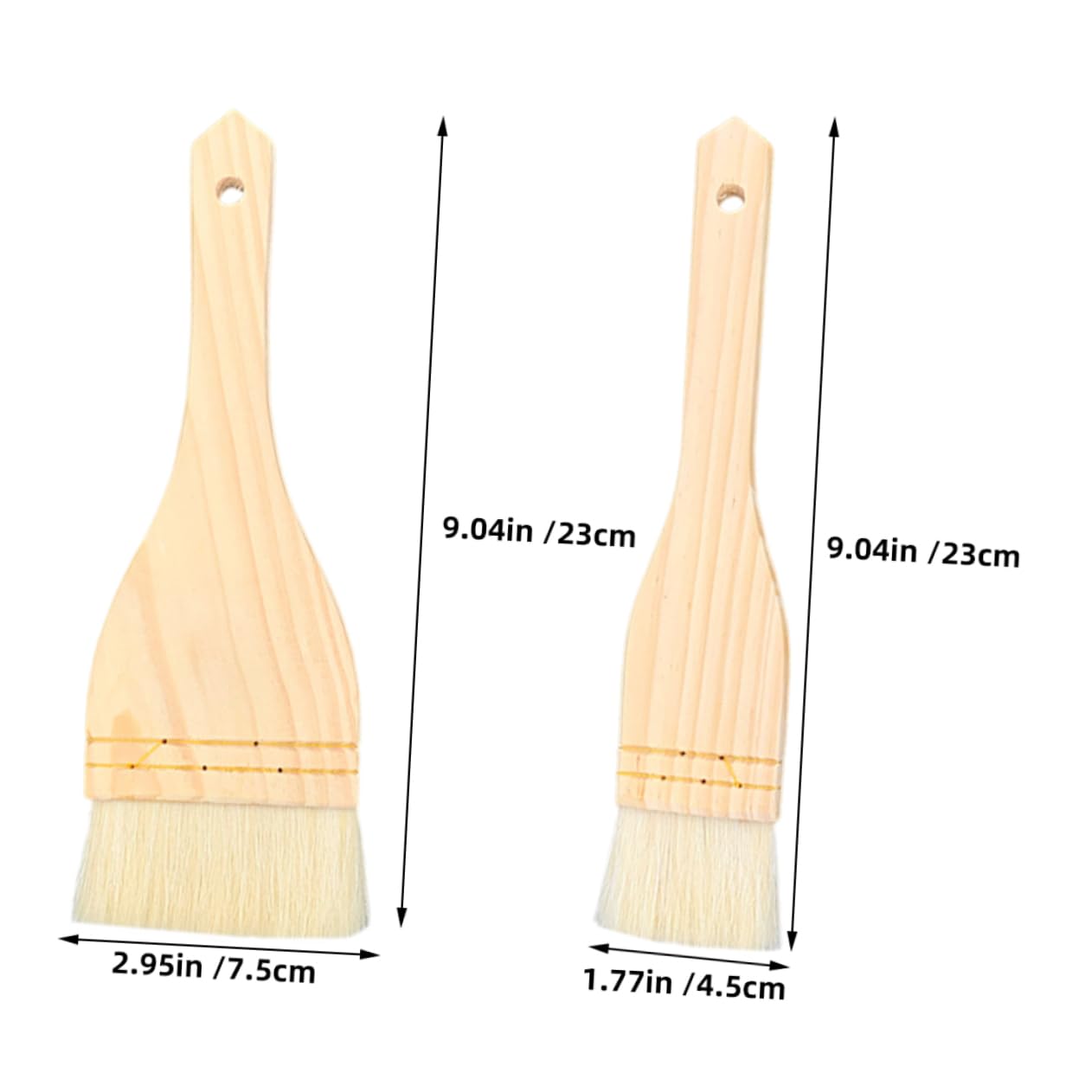 Unomor 2pcs Basting Brush Food-grade Bbq Cooking Brush Beech Handle for Grilling Baking and Saucing Versatile Pastry for Kitchen Use