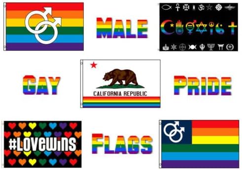 3x5 Wholesale Lot California Gay Pride Male Set Flags Flag 3x5 - Bright Color UV Resistant - Prime Outside Garden Cave Home Decor
