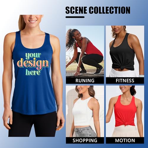 Custom Women's Racerback Tank - Personalized Moisture-Wicking Athletic Top | Personalized Logo/Text Printing, Quick-Dry Performance tee. Perfect for Teams, Gym, Events, or Gifts4