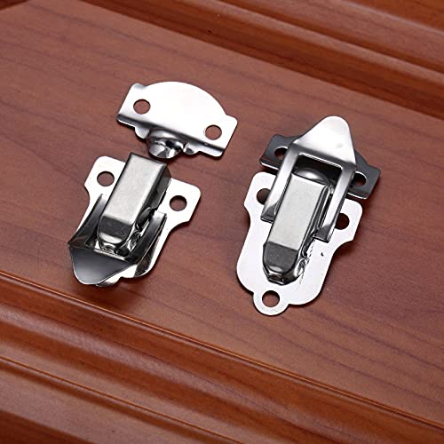 Image of dophee 10Pcs Stainless Steel Padlock Hasp, Mini Decorative Hasps Buckles with Screws for Wooden Box Jewelry Box Wine Gift Case Chest Toolbox, 54x29mm /2.13 inchx1.14 inch