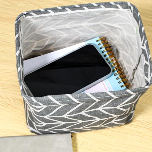 Sliverdew 3 Stück Stoff Aufbewahrungsbox mit Griffen 20x16x14 cm kleine Speicher Organizer Aufbewahrungskorb Wasserdicht Faltbar Ablagekörbe für Drawer Kosmetik Bad