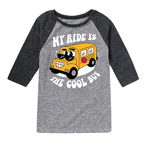 Instant Message - Cool School Bus - Toddler & Youth Raglan Graphic T-Shirt