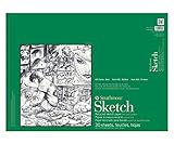 Strathmore 400 Series Sketch Pad, Recycled Paper, 14x17 inch, 100 Sheets - Artist Sketchbook for Drawing, Illustration, Art Class Students
