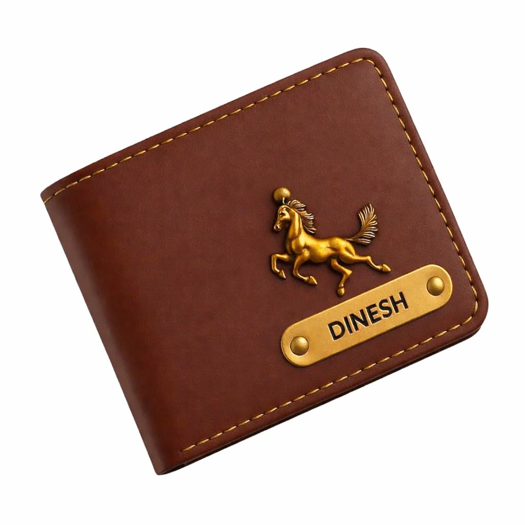 Customized Name & Charm Leather Mens Wallet (Black) |Purse for Men Wallet |Gift for Man|Customized Wallets for Men|Christmas Gifts for Men Man|Gift for Husband | Gift for Boyfriend|