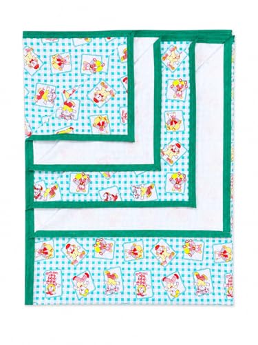 Image of EcoSoft Plastic Sheet,PVC Sheet for Kids,Rubber Sheet for Babies,Bed Wetting Protector(90 x 135 cm) (Green Santa)