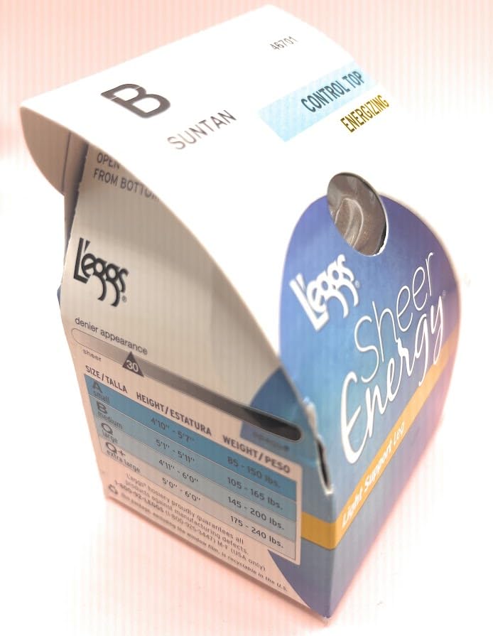 Women Sheer Energy Control Top Sheer toe Energizing Panty Hose, By Legs (B, Suntan)2