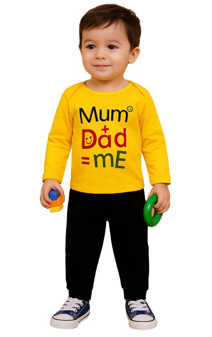 Piku Store Kids Full Sleeves Dark Grey T-Shirt & Light Grey Lower Set