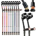 Flexyfoot Shock Absorbing Soft Grip Double Adjustable Crutches - Improve Safety, Improve Grip, Reduce Shocks & Jarring – Pair - Black
