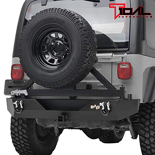Eag Steel Rear Bumper With Tire Carrier Fit For 87-06 Wrangler Tj Yj #TOP5
