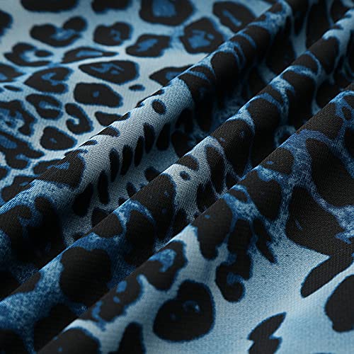 Domary Vestido longo feminino com estampa de leopardo com decote em V alças de ombro espaguete sem m