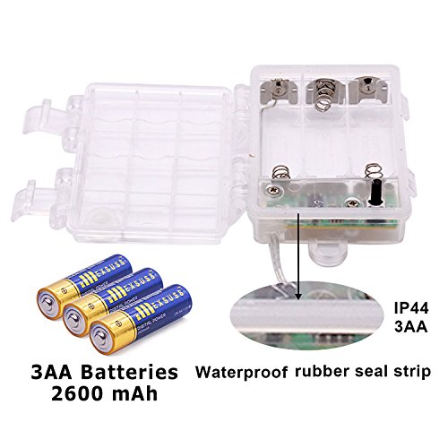 Jmexsuss 8 Modes Timer Remote Control 200 Led 65.6Ft Battery Operated Dimmable Fairy String Copper Wire Lights For Christmas, Bedroom,Wedding, Party, Warm White, Ul588 Approved (200Led+3Aa Battery) #TOP5