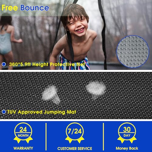 Skyup 2024 Upgraded 8 10 12 14 15 16 Ft 1500Lbs Tranpoline For Kids And Adults With Light+Sprinkler+Socks thumb #4