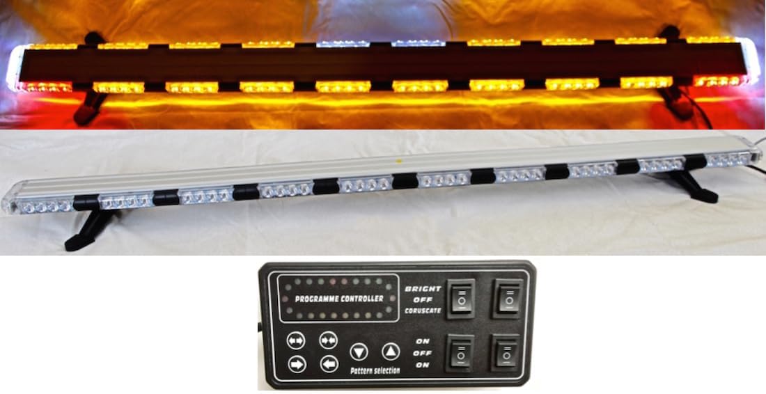 56“ 86 LED Amber Emergency Light Bar with Take Down,Alley,Brake&Turn Signals for Truck Tow Wrecker - USA Warranty w/Lifetime Service
