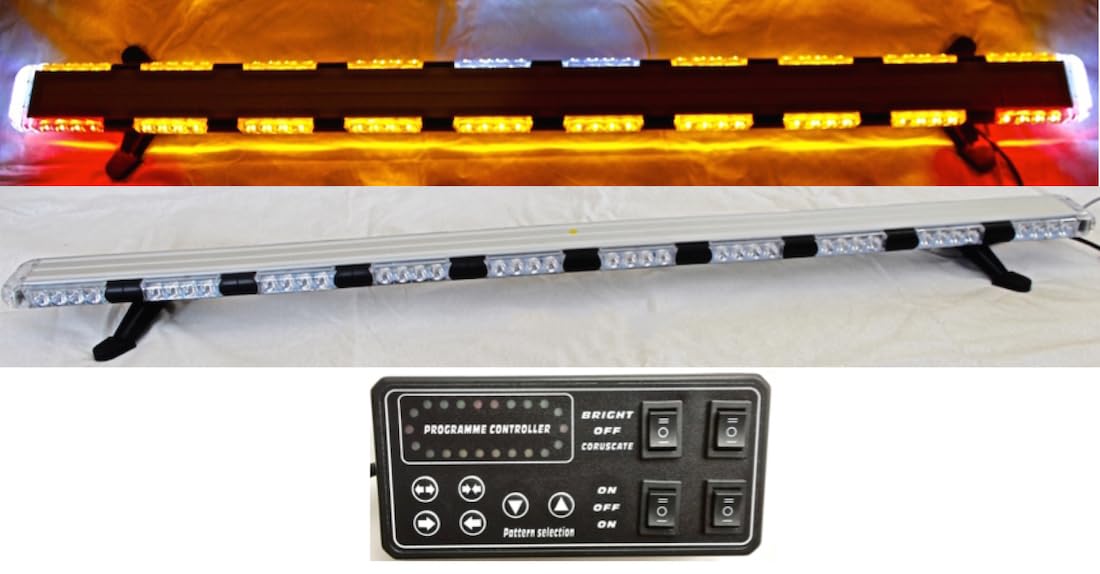 56“ 86 LED Amber Emergency Light Bar with Take Down,Alley,Brake&Turn Signals for Truck Tow Wrecker - USA Warranty w/Lifetime Service
